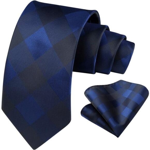 Other - Ties for Men Plaid Checkered Tie with Pocket Square Woven Business